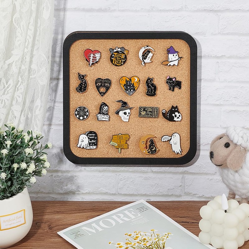 BENECREAT Pin Board Square Cork Board, 2cm Thick Bulletin Display