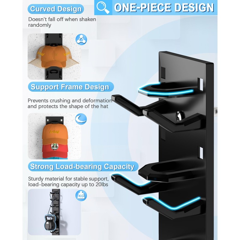 2 Pack Hat Organizer for Baseball Caps, Hat Rack for