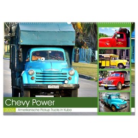 CHEVY POWER - Amerikanische Pickup Trucks in Kuba (Wandkalender 2026 DIN A2 quer), CALVENDO Monatskalender