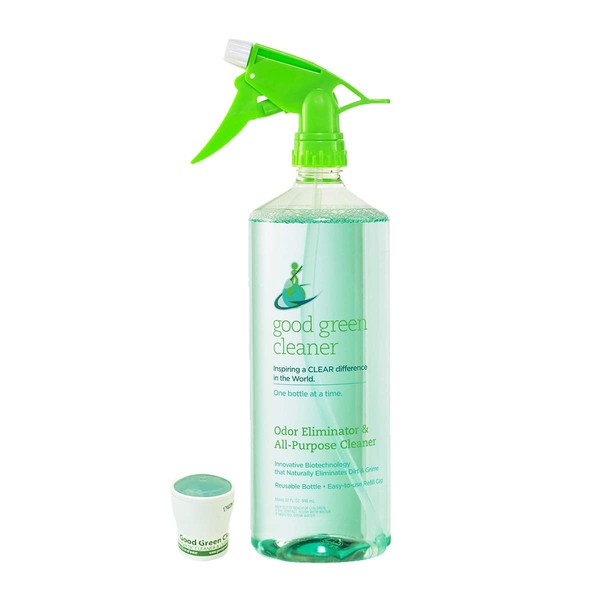 Good Green Cleaner Odor Eliminator & All Purpose Cleaner Starter Set | 32 ounce, Reusable, Eco-Friendly Spray Bottle | Biodegradable Formula | Naturally Clean Your Home | Includes 1 Pod