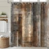 JAZEAOI Brown Grey Shower Curtain, Tan Beige Abstract Bathroom Decor
