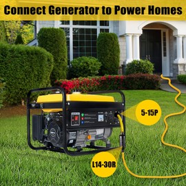 LAZMUMI 5-15P to L14-30R Power Adapter Cord, Household 3 Prong 15 Amp 5-15 Male Plug to 4 Prong 30 Amp L14-30 Female Receptacle Twsit Lock,Generator to House Inlet Box Adapter, ETL Listed