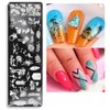3pcs Flower Rose Flower Fruit Lemon Line Stamping Plate Nail