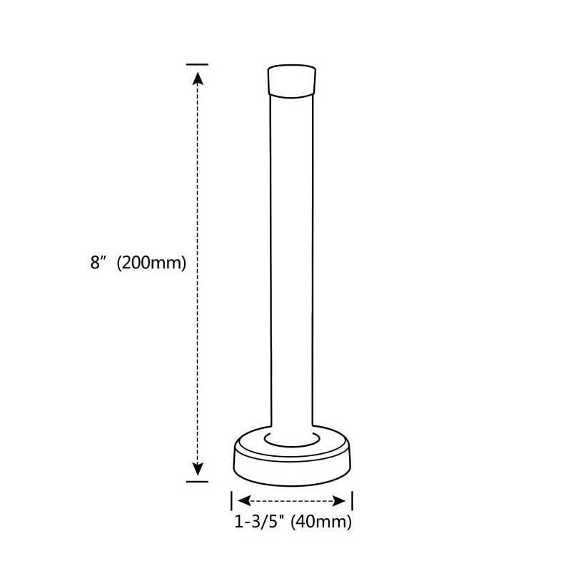 8 Inch Door Stop, Extra Long Door Stopper, Wall Mounted,