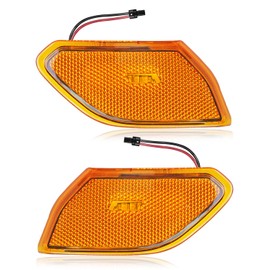 EMIHO 1 par de luces laterales compatibles con Jeep Wrangler JL Gladiator JT 2018-2024, Fender Flare Luz de señal de giro ámbar Lámpara de lente transparente Plug & Play