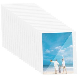 ULTECHNOVO 50pcs Clear Binder Sleeves Top Load Page Protectors for Ring Organizers Sheet Pockets for Cards Photos Reports Office Accessories for Document Storage