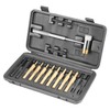 Wheeler Hammer and Punch Set with Punches, Brass/Polymer Hammer, Storage