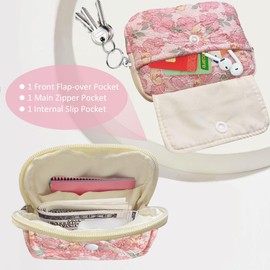 Modacarry Cotton Quilted Floral Wallet with Cute Prints Zipper Coin Pouch for Women Girls (FLOWER YELLOW RABBIT)