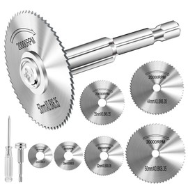 Kuenuilr Cutting Wheel for Drill 1/4 Inch Hex Shank Rotary Drill Saw, 6Pcs HSS Saw Blades for Drills Rotary Tools