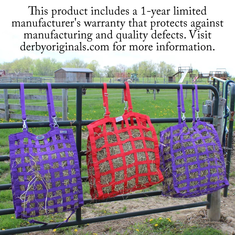 Derby Originals Slow Feeder Horse Hay Bag, Tough Bottom, 1.75"