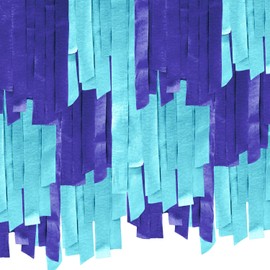 8 Rolls Crepe Paper Streamers 656ft, Pack of Light Blue and Royal Blue Party Steamers Set for Party Decoration Wedding Birthday Baby Shower (1.8 Inch x 82 Ft/Roll)