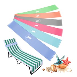 Towel Bands (6 Pack) - Stretch Beach Towel Clips for Beach Cruise Pool Chairs, Lounge Towel Holder Elastic, Cruise Ship Essentials(6 Mix)