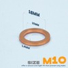 KeeRoarin 20Pcs M10 Copper Oil Drain Plug Gasket, Crush Washer