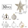 Pack of 30 Mini Christmas Baubles with Hanger, 3 cm