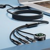 A-Pce 4-in-2 Multi Charging Cable with Smartwatch Charging, Black-4FT