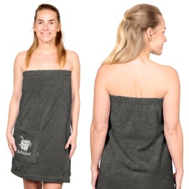 Lashuma Sauna Towel Women's Terry Cloth Sauna Kilt Stone Grey 100% Cotton Size: XS - M