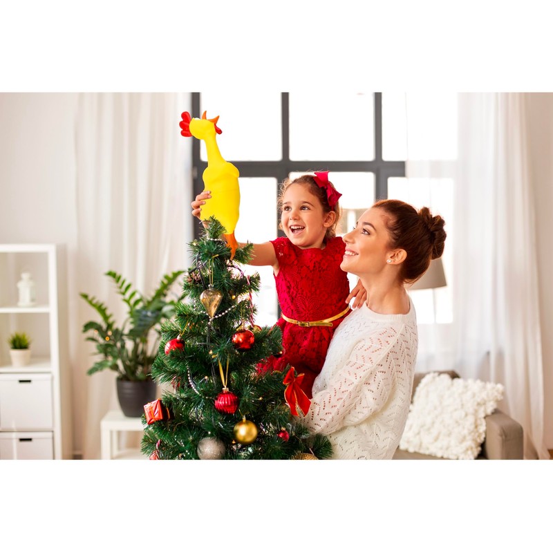 Tree Buddees Hilarious Rubber Chicken Christmas Tree Topper - Large