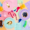 CUUSNNY 200 Pcs Pastel Rainbow Disposable Dinnerware Set, Macaron Color