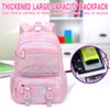 Moerstar School Bag for Girls, Large Capacity Rainbow Patterned Backpack,