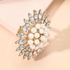 Boho CZ Flower Pearl Cluster Statement Rings for Women Cubir