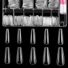 Beetles Gel Polish Tips Para Uñas 500pzs Coffin Transparente Con