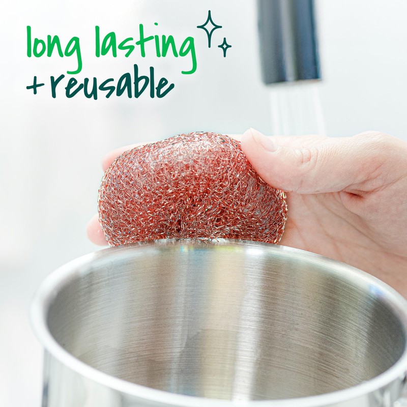 Scotch-Brite Copper Coated Scrubbers, Scouring Pads for Cleaning Tough Baked-On