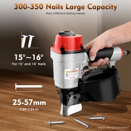 Lidhujnk CN55 Coil Nail Gun, 75PSI-100PSI Portable Pneumatic Coil Siding Nailer, Air Coil Nailer with Rapid Shooting Engine for Pallet, Crating, Framing, Fencing
