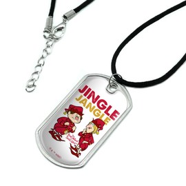 Year Without a Santa Claus Jingle Jangle Military Dog Tag Pendant Necklace with Cord