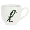 PORCELLANA Solotua Coffee Cup with Saucer Letter 'L' 3 Oz