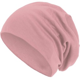 style3 Slouch Beanie, warm autumn/winter breathable, fine and light jersey, XXL, unisex, delicate, one size - pink