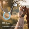 POPLYKE Horseshoe Necklace for Women 925 Sterling Silver Turquoise Pendant