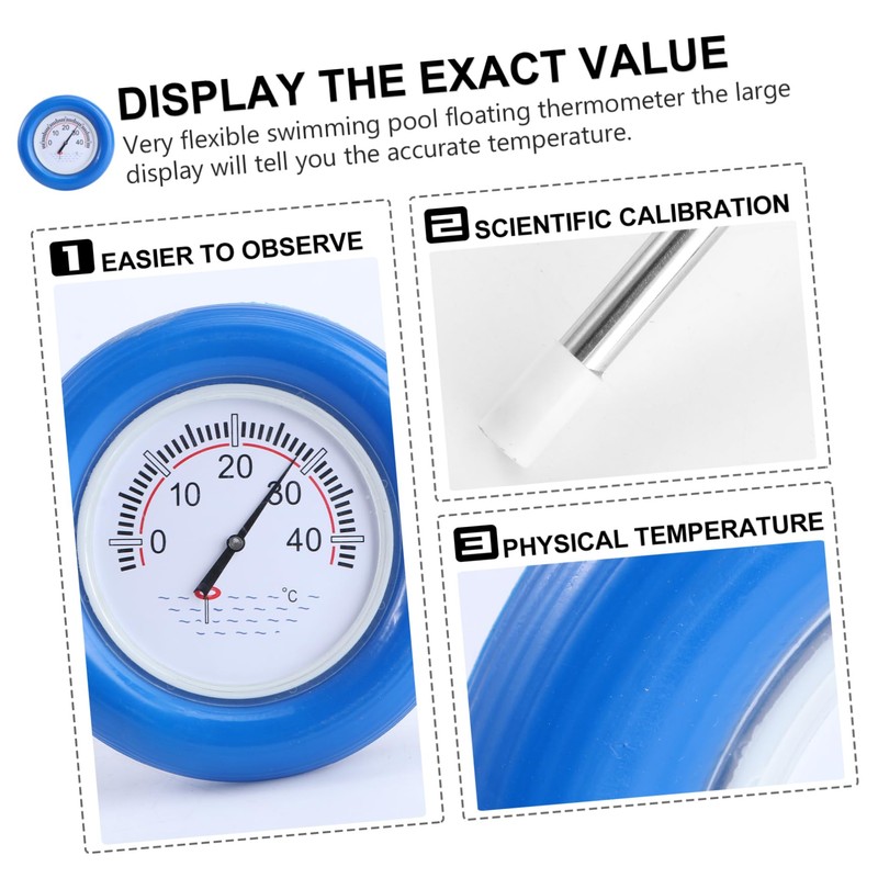 CIYODO 1Pc Floating Pool Thermometer Easy Read Water Temperature Gauge