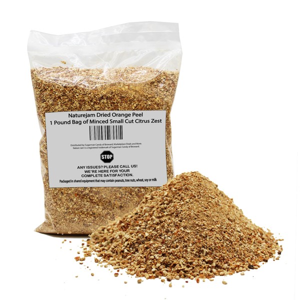 Naturejam Dried Orange Peel – 1 Pound Bag of Minced