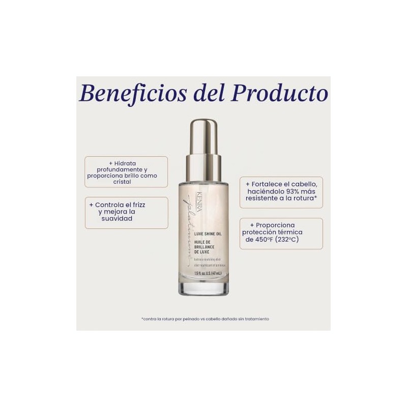 Kenra Platinum Luxe Shine Oil | Elixir nutritivo enriquecido con