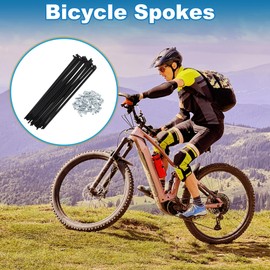 A ABSOPRO Bicycle Spokes 12G 183 mm Length Bicycle Wheel Spokes Carbon Steel Black 1 Set