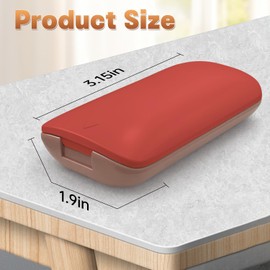 Pill Cutter,Pill Splitter for Small or Large Pills - Precision Medication Splitter with Blade Guard & Pill Holder - Easy Pill Divider for Vitamins, Supplements, Pet Meds (Red)