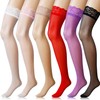 Boao 6 Pairs Women Thigh High Stockings Silicone Lace Top