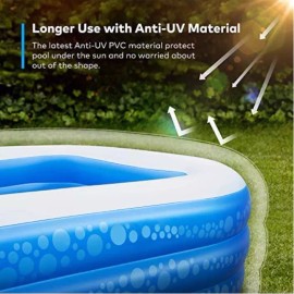 DREO Inflatable Swimming Pool, 95" X 56"X 21" Ball Pit, Kiddie Pool 0.42 mm  PVC