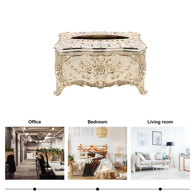 OHPHCALL Luxurious Rose Tissue Box Holder Stylish Bling Acrylic Tissue