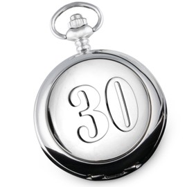 De Walden Engraved 30th Wedding Anniversary Pocket Watch with 30 Case Gift Box
