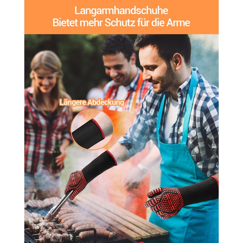MILcea Barbecue Gloves, Heat Resistant, Oven Gloves, BBQ Gloves, BBQ