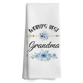 TAEDIN Grandma Gifts Kitchen Towels Grandmother Gifts from Grandchildren, Grandmother Gift for Mothers Day Dish Towel Dishcloth 16x24 Inches, Best Grandma Decorative Absorbent Hand Tea Towels Decor