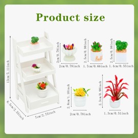 ONEST 16 Pieces Miniature Potted Plants Handmade Art Flowers for Home Office Desk Tabletop Simulation Plants Decorations