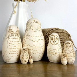 Owl Nesting Dolls Set of 7 pcs