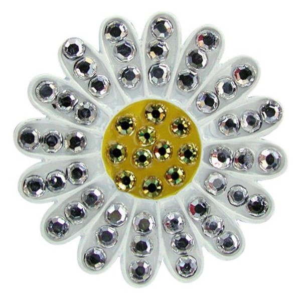 Navika Sunflower Swarovski Crystal Ball Marker with Hat Clip (White)