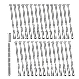 30 Sets M3 Door Handle Fixing Screws and Sleeves, Door Handle Bolt Through Fixings Nickel Plated Connecting Screw for Doors Cabinet Drawers