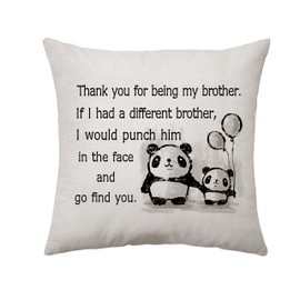 Aconesong Best Brother Gifts from Sister Funny Brother Presents for Boys - Thank You for Being My Brother Cushion Cover Gifts for Brother Birthday Father's Day (Brother)