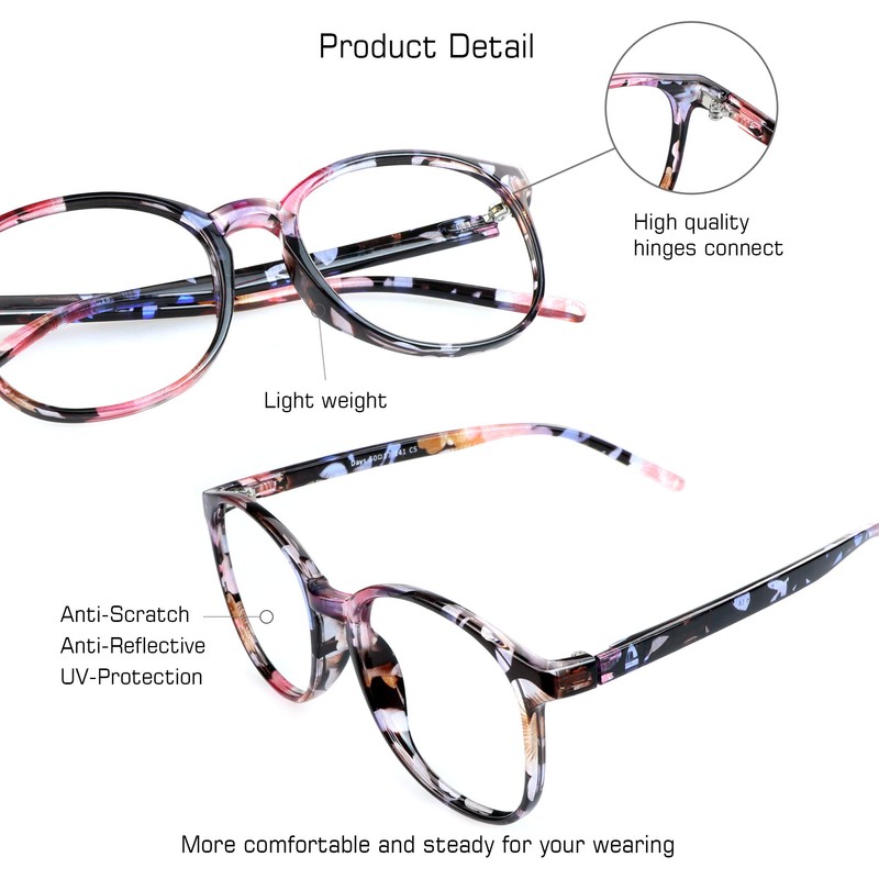 VisionGlobal Blue Light Blocking Glasses for Women/Men, Anti Eyestrain, Stylish