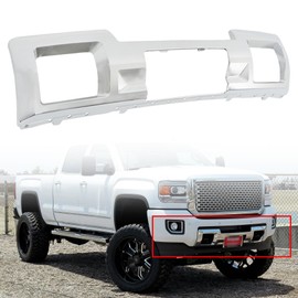 munirater Front Bumper Skid Plate Chrome Plastic Replacement for 2015-2019 Sierra 2500HD 3500HD 23178964 23178780 GM1053103C