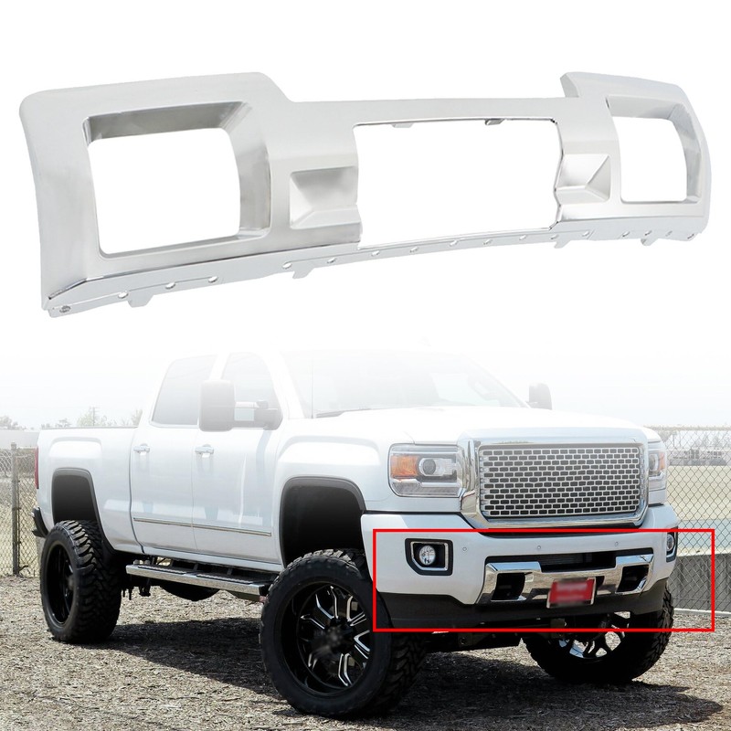 munirater Front Bumper Skid Plate Chrome Plastic Replacement for 2015-2019